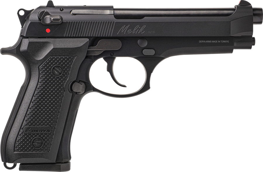 Derya Arms Mk9 9mm Pistol – 4.9", 15+1, Black Melonite, Black Polymer Grips, Fixed Sights