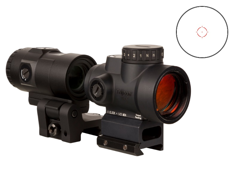 Trijicon MRO HD 68 MOA Circle/2 MOA Red Dot Sight – Full Co-Witness Mount, 3x Magnifier, Black