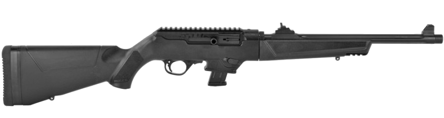 Ruger Pistol Caliber (PC) Carbine 9mm Rifle – 16.12", 10+1, Anodized, Synthetic Stock Black Synthetic, FS: Blade/RS: Adj Ghost Ring