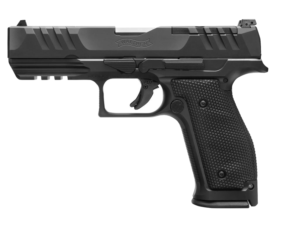 Walther PDP SF Compact 9mm Pistol – 4.5", 10-Round Capacity, Matte Black, Steel Frame, Performance Duty Textured Grip, White Dot