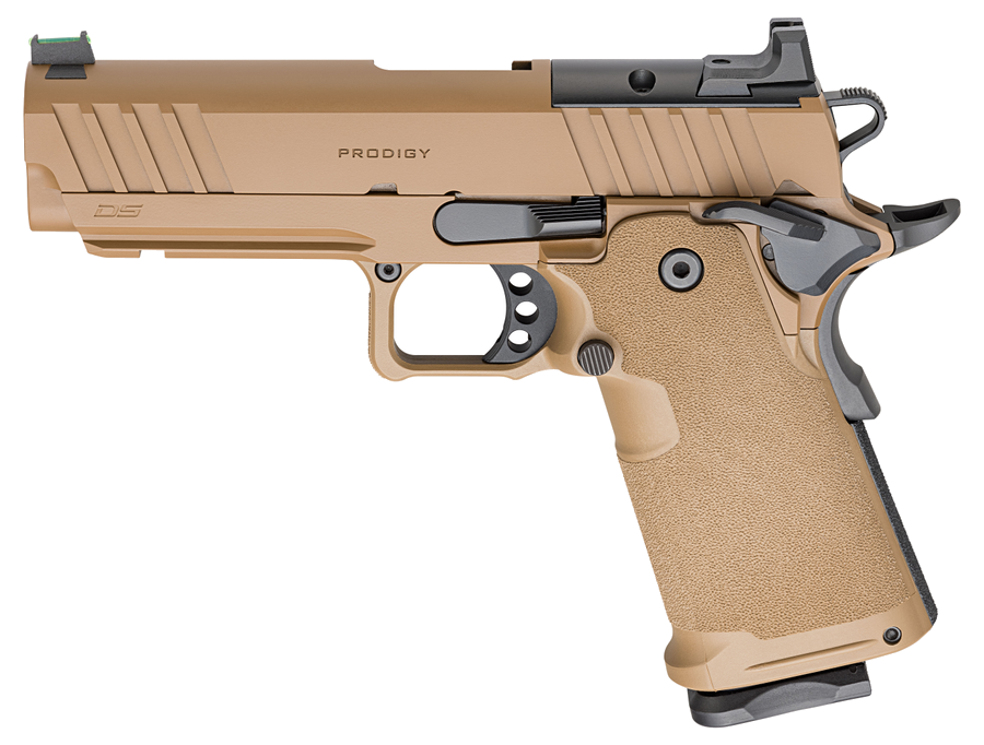 Springfield Armory 1911 DS Prodigy AOS 9mm Pistol – 4.25" Barrel, Coyote Brown