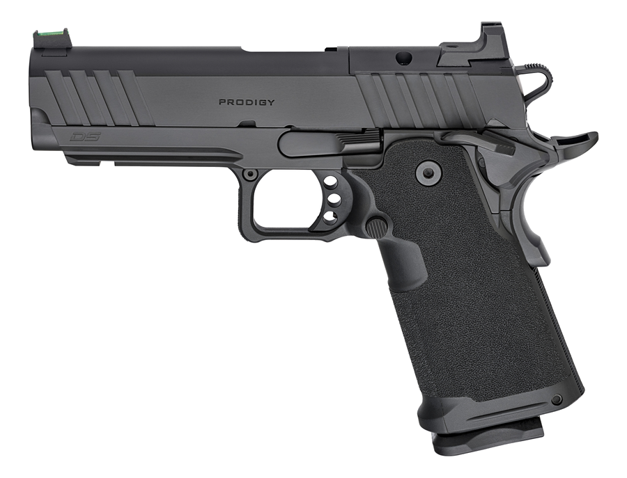 Springfield Armory 1911 DS Prodigy AOS 9mm Pistol – 4.25", 10+1, Black Cerakote, Polymer Frame, Textured Grip Frame – MPN PH9117AOSLC