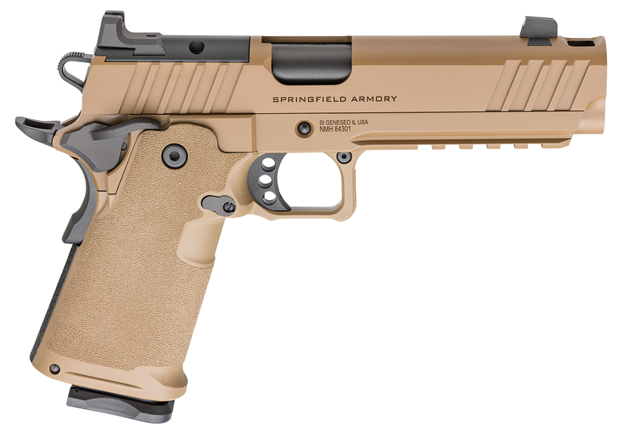 Springfield Armory 1911 DS Prodigy AOS 9mm Pistol – 5" Barrel, Coyote Brown