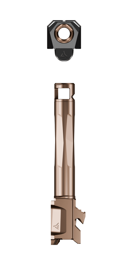 Radian Weapons Afterburner + Ramjet 9mm Barrel – for Glock 19, Bronze