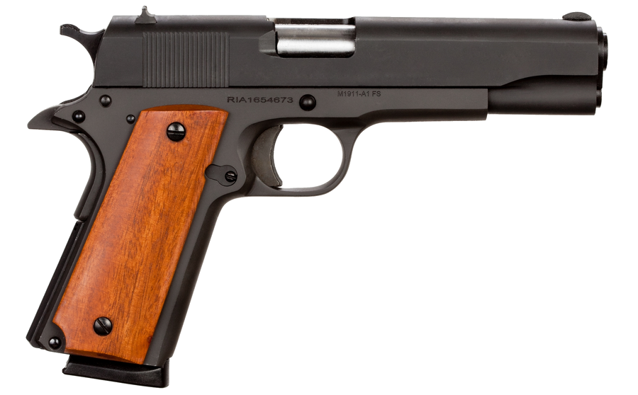 Rock Island Armory M1911-A1 Gi .45 ACP Pistol – 5" Barrel, Smooth Wood