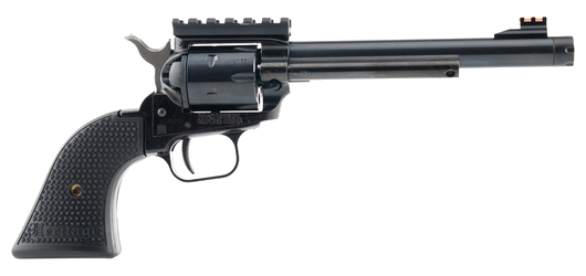 Heritage Rough Rider Small Bore .22 LR Revolver – 6.5", 6-Round Capacity, Blue, Alloy Frame, Black Polymer, RS: Rail FS: Fiber Optic