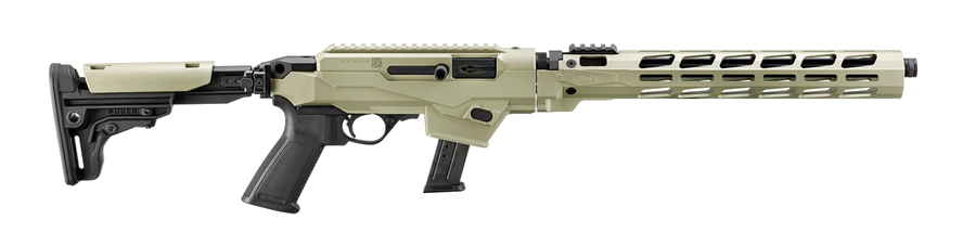 Ruger Pistol Caliber (PC) Carbine 9mm Rifle – Threaded, / Folding Desert Verde Chassis