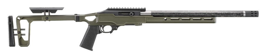 Ruger 10/22 Competition Custom Shop .22 LR Rifle – 16.1" Barrel, OD Green Grey birch Chassis