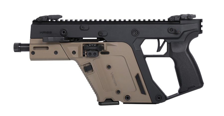 Kriss USA Vector SDP G3 10mm Pistol – 5.5", 10+1, 2-Tone Black & FDE, Flat Dark Earth, Low Profile Flip Up Sights