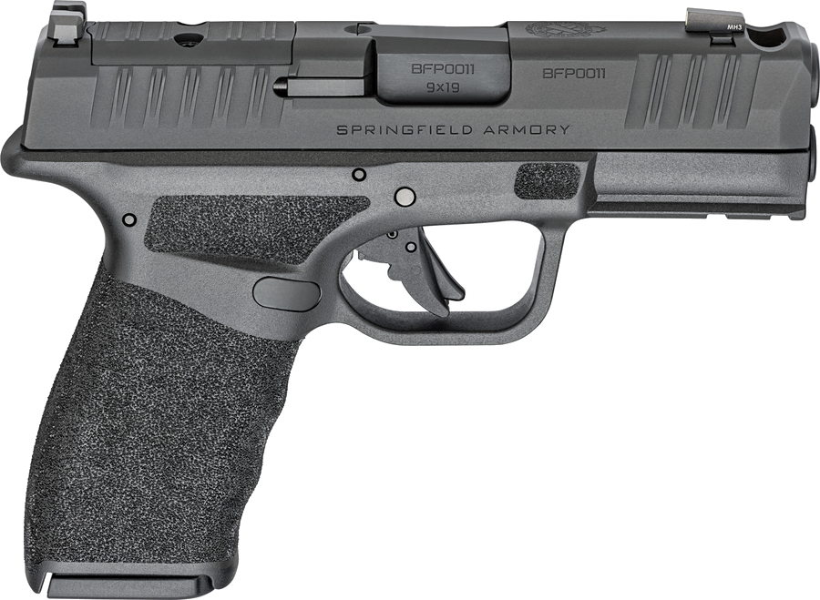 Springfield Armory Hellcat PRO OSP 9mm Pistol – 3.8", 10+1, Black Melonite, Polymer Frame, Black Polymer, FS: Tritium RS: U-Notch