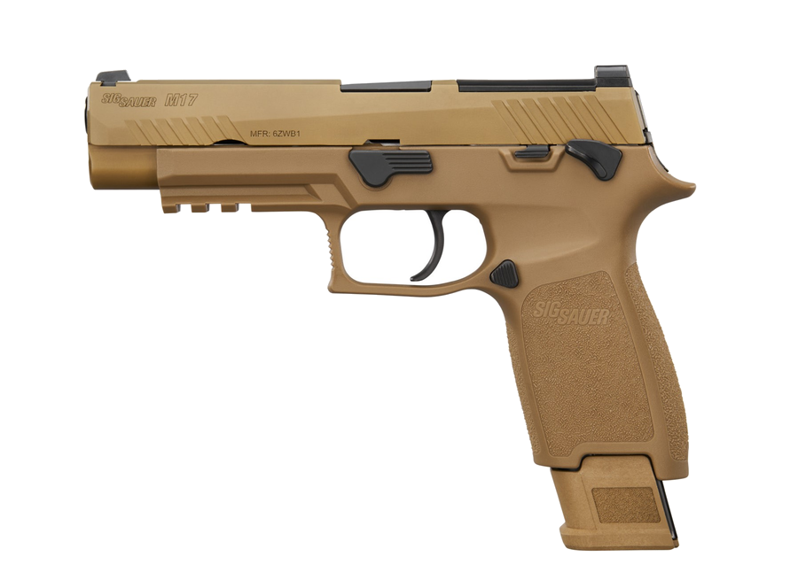 SIG Sauer M17 Css 9mm Pistol – 4.7", 21+1, Coyote PVD, Steel Frame, Coyote Polymer, Siglite Front/Rear
