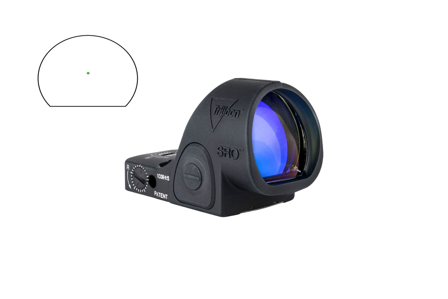 Trijicon SRO (Specialized Reflex Optic) Red-Dot Sight – 2.5 MOA Green Dot LED, Black