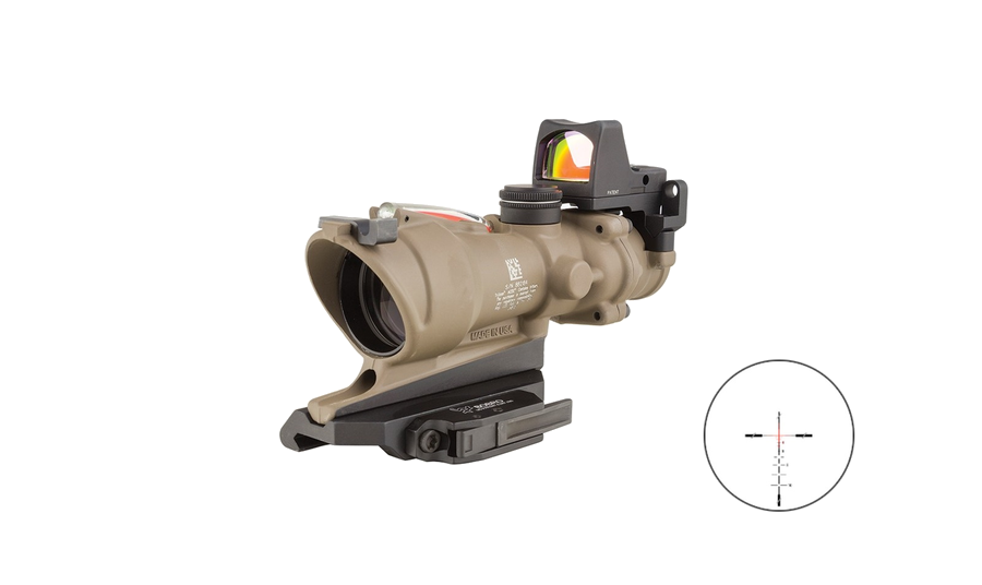 Trijicon ACOG w/RMR Sight 4x32 Riflescope – Red Crosshair 5.56MM, Flat Dark Earth