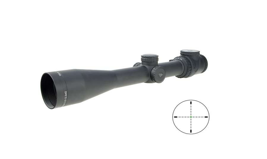 Trijicon AccuPoint 2.5-12.5x42 Riflescope – MIL-DOT Crosshair w/Green Dot