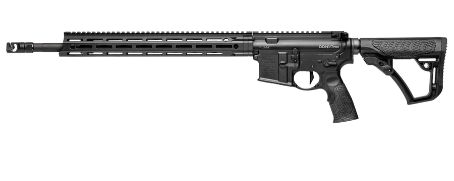 Daniel Defense DDM4 V7 Pro Series .223 Rem / 5.56 NATO Rifle – 18", 1-Round Capacity, Matte Black, Daniel Defense Soft Touch