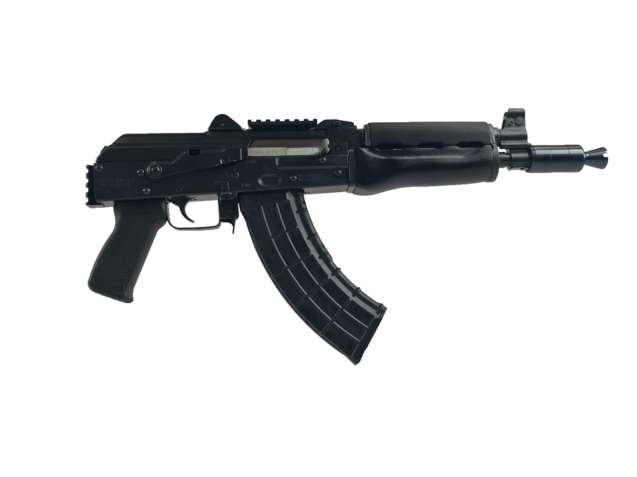 Zastava Arms USA Zpap M92 7.62 x 39mm Pistol – 10", 30+1, Blued, Dark Wood Forearm/ Poly Grip, Krinkov Style Sights