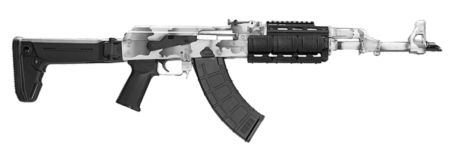 Zastava Arms USA Zpap M70 7.62 x 39mm Rifle – 16.25", 30+1, White Camo, Collapsible / Folding Stock Magpul Zhukov/ Magpul Grip