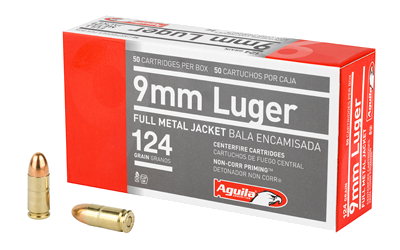 Aguila 9mm 124 Grain Full Metal Jacket Ammunition – 50 Rounds
