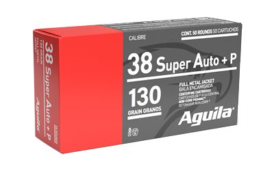 Aguila 38SUPER +p .38 Super 130 Grain Full Metal Jacket Ammunition – 50 Rounds