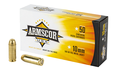 Armscor 10mm 180 Grain Full Metal Jacket Ammunition – 50 Rounds
