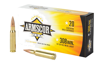 Armscor .308 Win 147 Grain Full Metal Jacket Ammunition – 20 Rounds