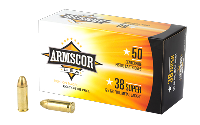 Armscor 38super 125 Grain Full Metal Jacket Ammunition – 50 Rounds