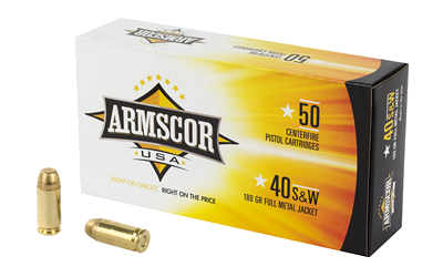 Armscor .40 S&W 180 Grain Full Metal Jacket Ammunition – 50 Rounds