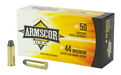 Armscor .44 Magnum 240 Grain SWC Ammunition – 50 Rounds