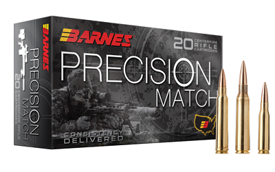 Barnes Precision Match 5.56 NATO 85 Grain BTHP Ammunition – 20 Rounds