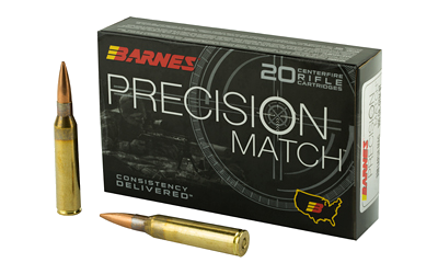 Barnes Precision Match .338 Lapua 300 Grain Open Tip Ammunition – 20 Rounds