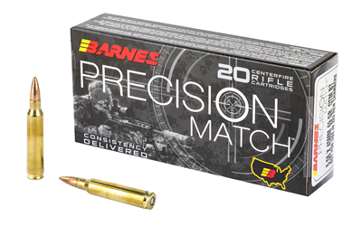 Barnes Precision Match 5.56 NATO 69 Grain Open Tip Ammunition – 20 Rounds