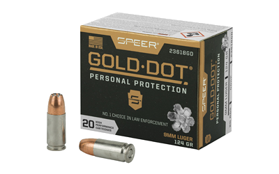 Speer Gold Dot 9mm 124 Grain Hollow Point Ammunition – 20 Rounds