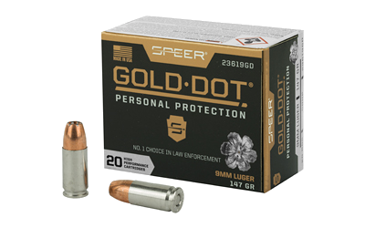 Speer Gold Dot 9mm 147 Grain Hollow Point Ammunition – 20 Rounds
