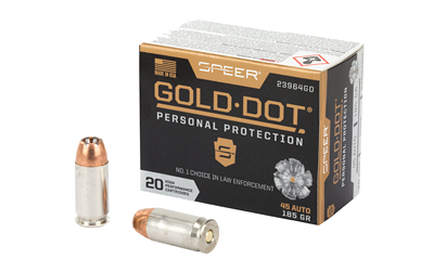 Speer Gold Dot .45 ACP 185 Grain Hollow Point Ammunition – 20 Rounds