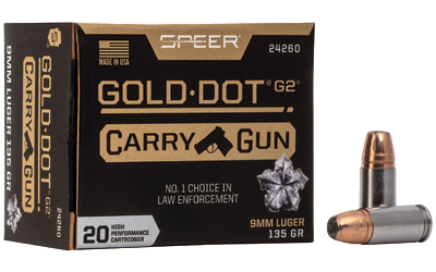 Speer Ammunition Dot Carry Gun 9mm 135 Grain Hollow Point Ammunition – 20 Rounds