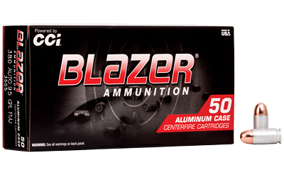 Blazer Ammunition .380 ACP 95 Grain Full Metal Jacket Ammunition – 50 Rounds