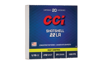CCI P22ss .22 LR 31 Grain #12 Shot Ammunition – 20 Rounds