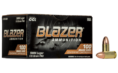 Blazer Ammunition 9mm 115 Grain Full Metal Jacket Ammunition – 100 Rounds