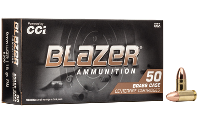 Blazer Brass 9mm 115 Grain Full Metal Jacket Ammunition – 50 Rounds