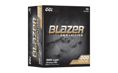 CCI Ammunition Blazer 9mm 124 Grain Full Metal Jacket Ammunition – 200 Rounds