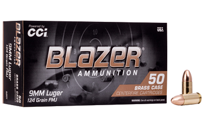 Blazer Brass 9mm 124 Grain Full Metal Jacket Ammunition – 50 Rounds