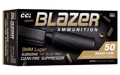 CCI Blazer Brass 9mm 147 Grain Ammunition – 50 Rounds