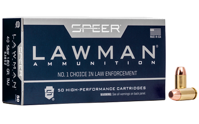 Speer Ammunition Lawman .40 S&W 180 Grain TMJ Ammunition – 50 Rounds