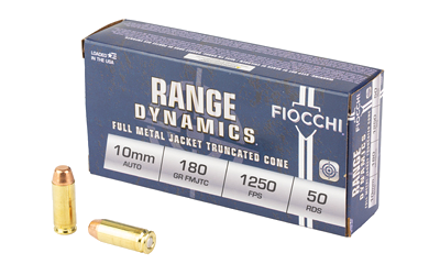 Fiocchi Range Dyna 10mm 180 Grain Full Metal Jacket Ammunition – 50 Rounds