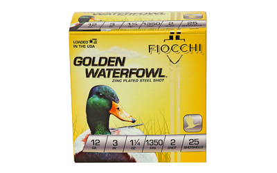 Fiocchi Golden Waterfowl 12 Gauge #2 Shot Ammunition – 25 Rounds