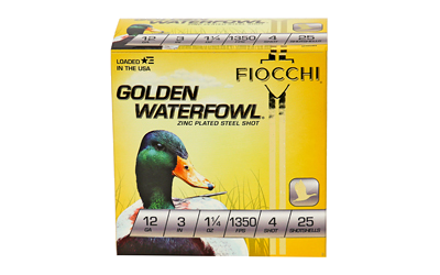 Fiocchi Golden Waterfowl 12 Gauge #4 Shot Ammunition – 25 Rounds