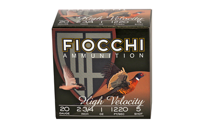 Fiocchi 20 Gauge #5 Shot Ammunition – 25 Rounds