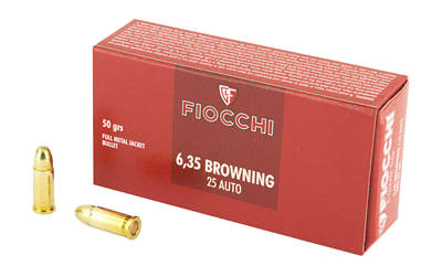 Fiocchi Ammunition .25 ACP 50 Grain Full Metal Jacket Ammunition – 50 Rounds