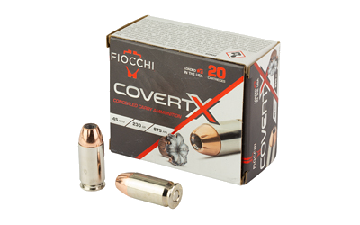 Fiocchi Covert X .45 ACP 230 Grain Jacketed Hollow Point Ammunition – 20 Rounds