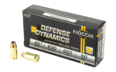 Fiocchi .45 ACP 230 Grain Jacketed Hollow Point Ammunition – 50 Rounds